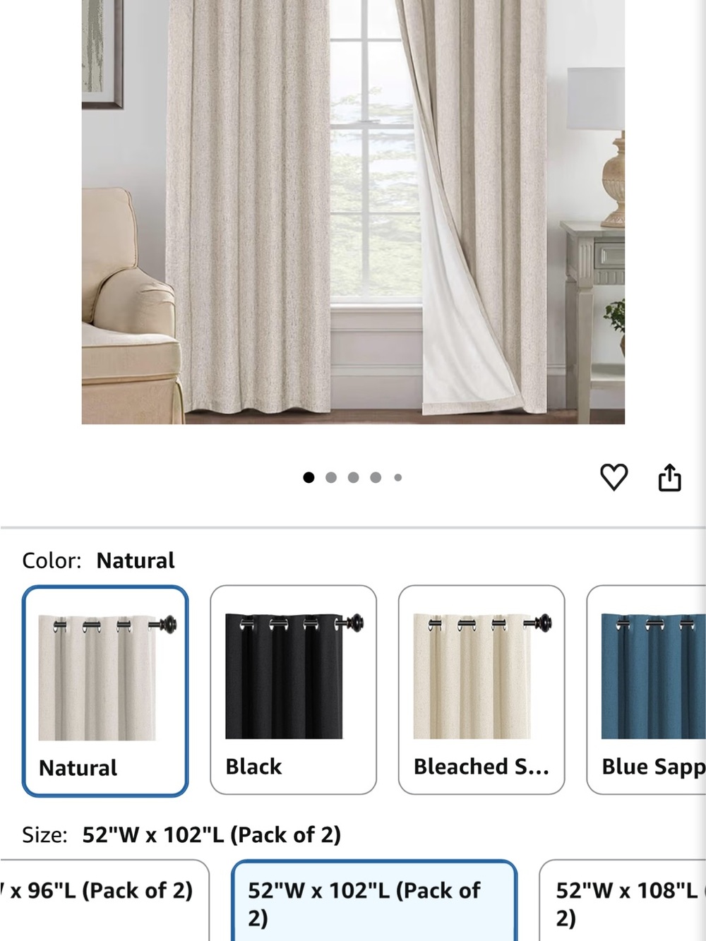 Natural Room-Darkening Curtain Panel Set - 2 Pack